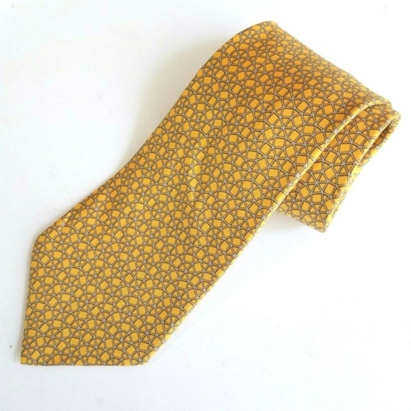 Hermes Other - Hermes Geometric Print 100% Silk Tie